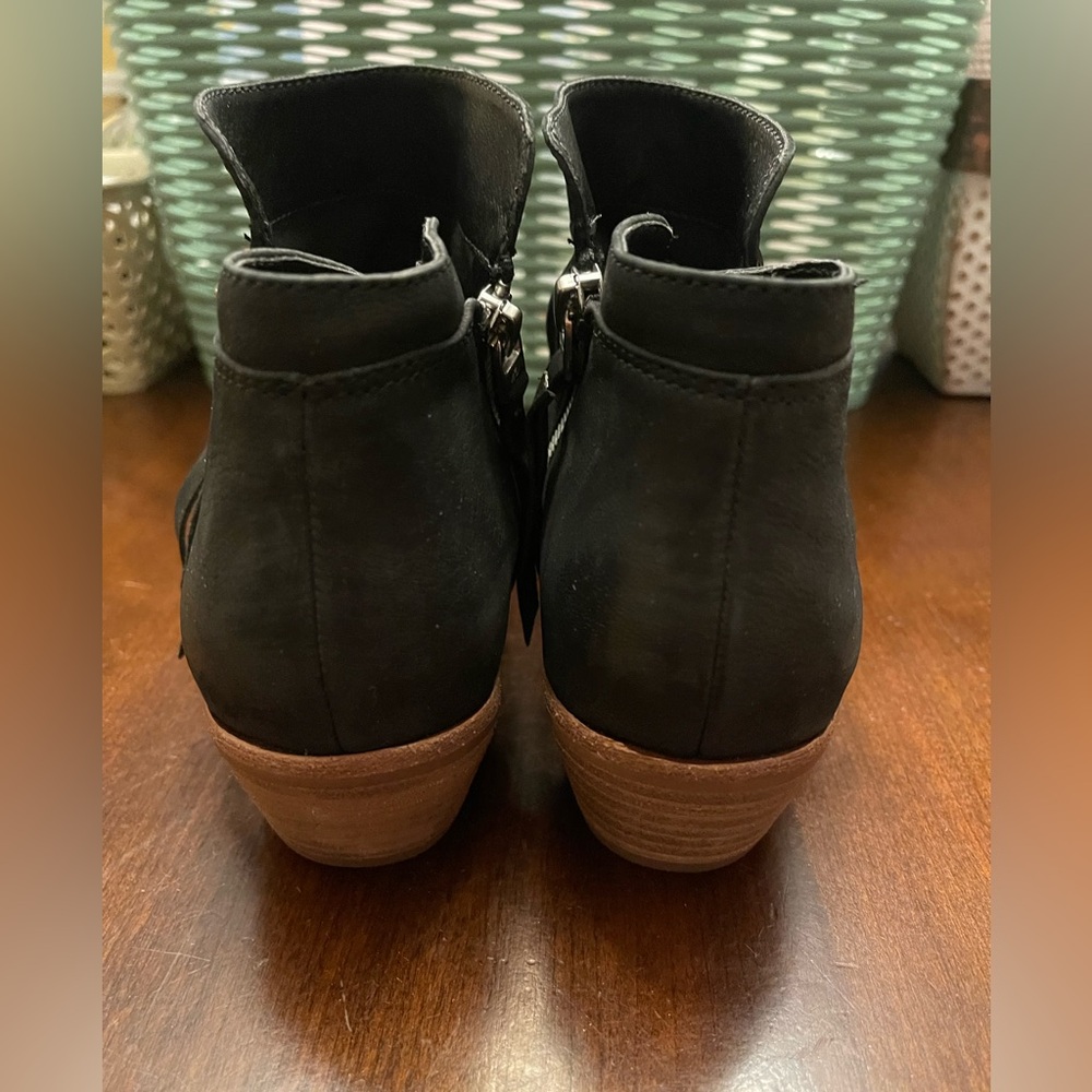 Sam Edelman Packer Bootie With Zipper - Black Nubuck Leather - Picture 7 of 8